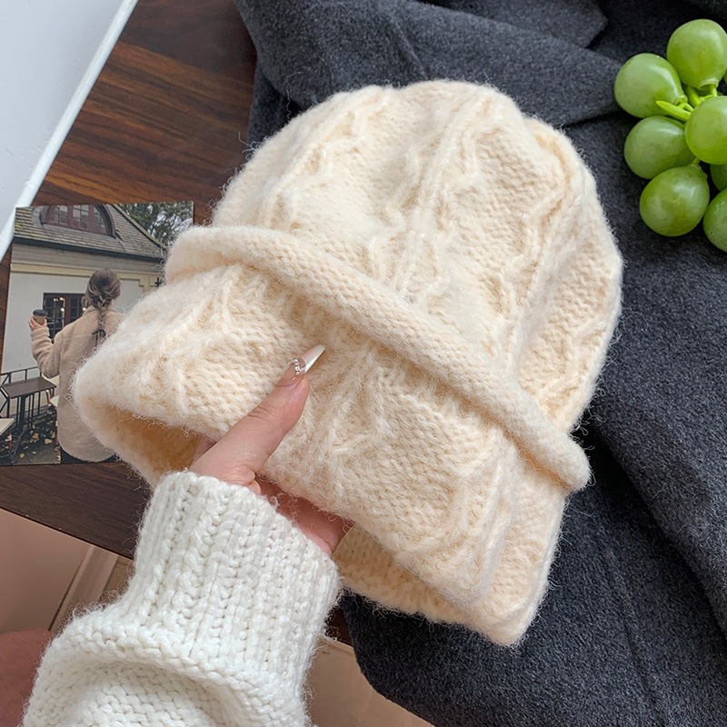Topi Rajut Kabel Warna Krem un - Beanie Cuffed Knit ulasan dan harga